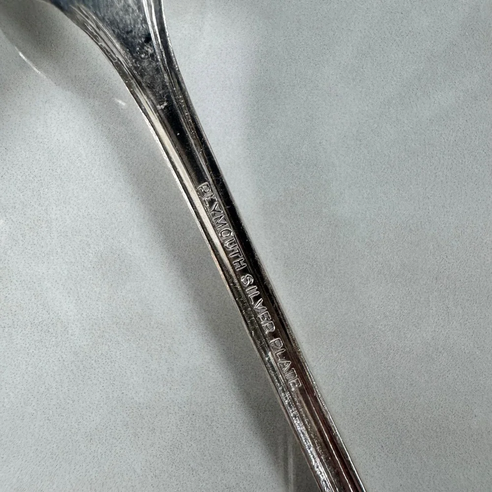 Set of 4 Plymouth Silver Plate Long Iced‎ Tea Spoons Jewel Rose Cottagecore
